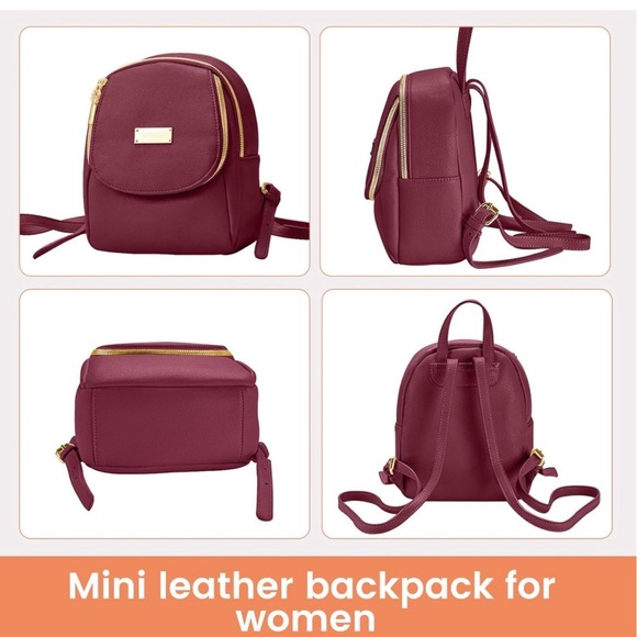 Mini Backpack Purse For Women, Small size Leather Backpacks For Lady Cute Walle - Picture 2 of 10